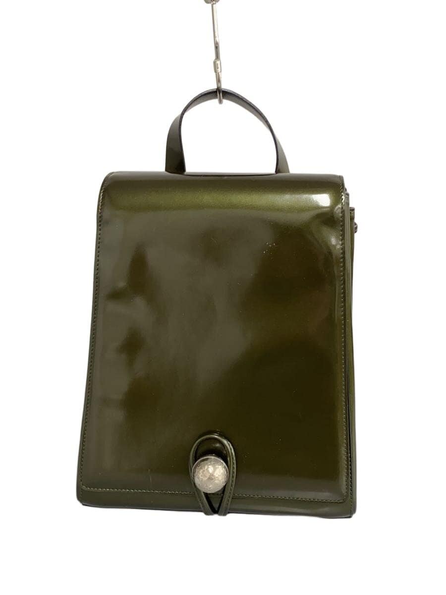 CELINE Star Ball Patent Leather Backpack Enamel KHK Slight wear on the inside