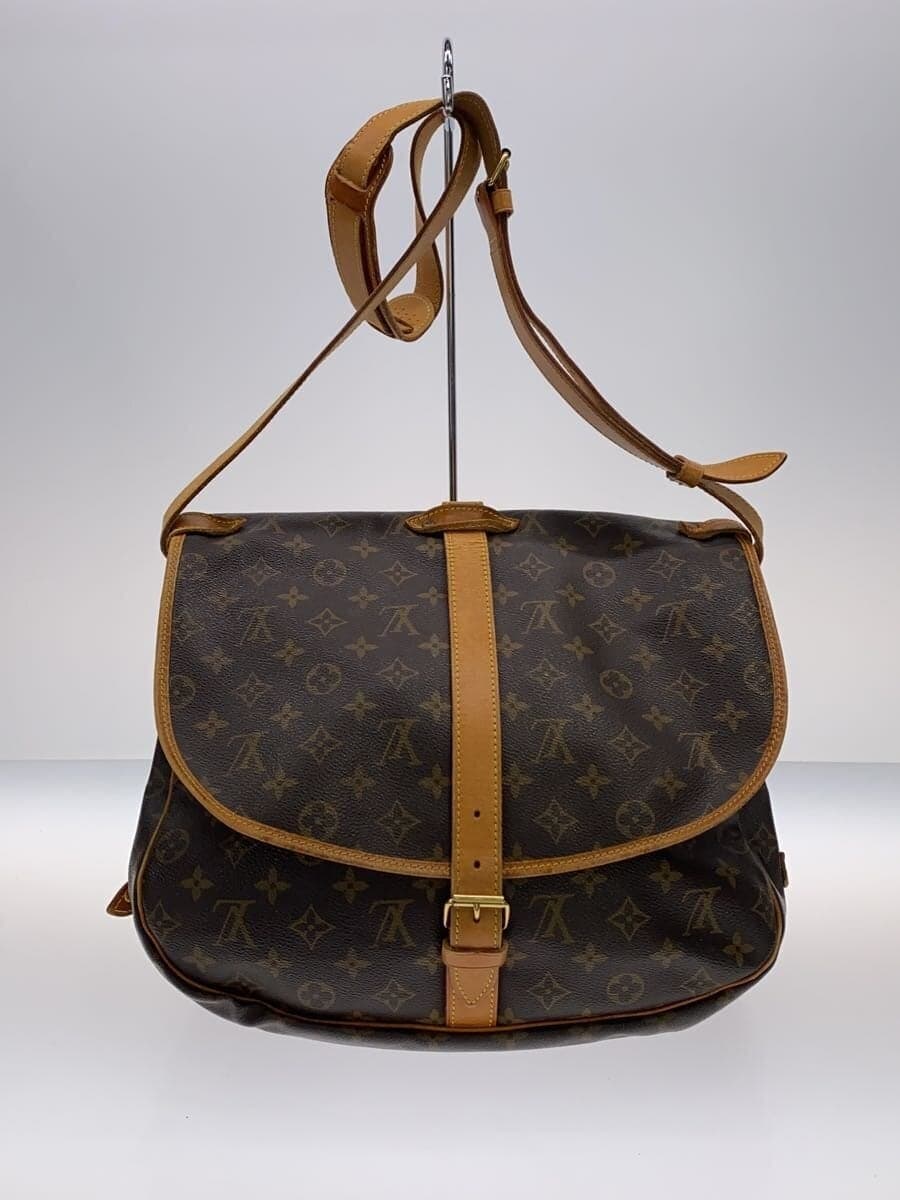 LOUIS VUITTON 1) Sommeur 35 Monogram Canvas Leather BRW Allover Pattern M42254 3