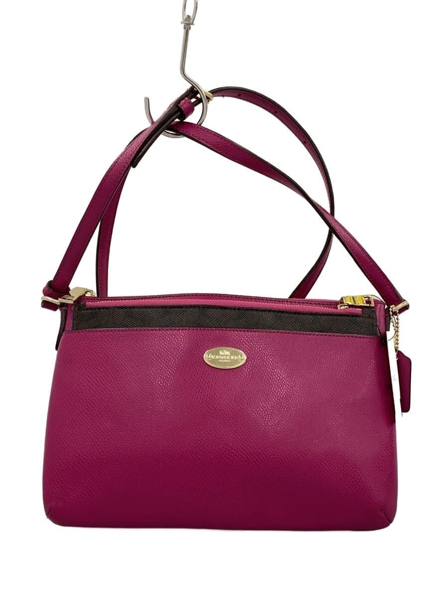 COACH shoulder bag leather PNK solid color