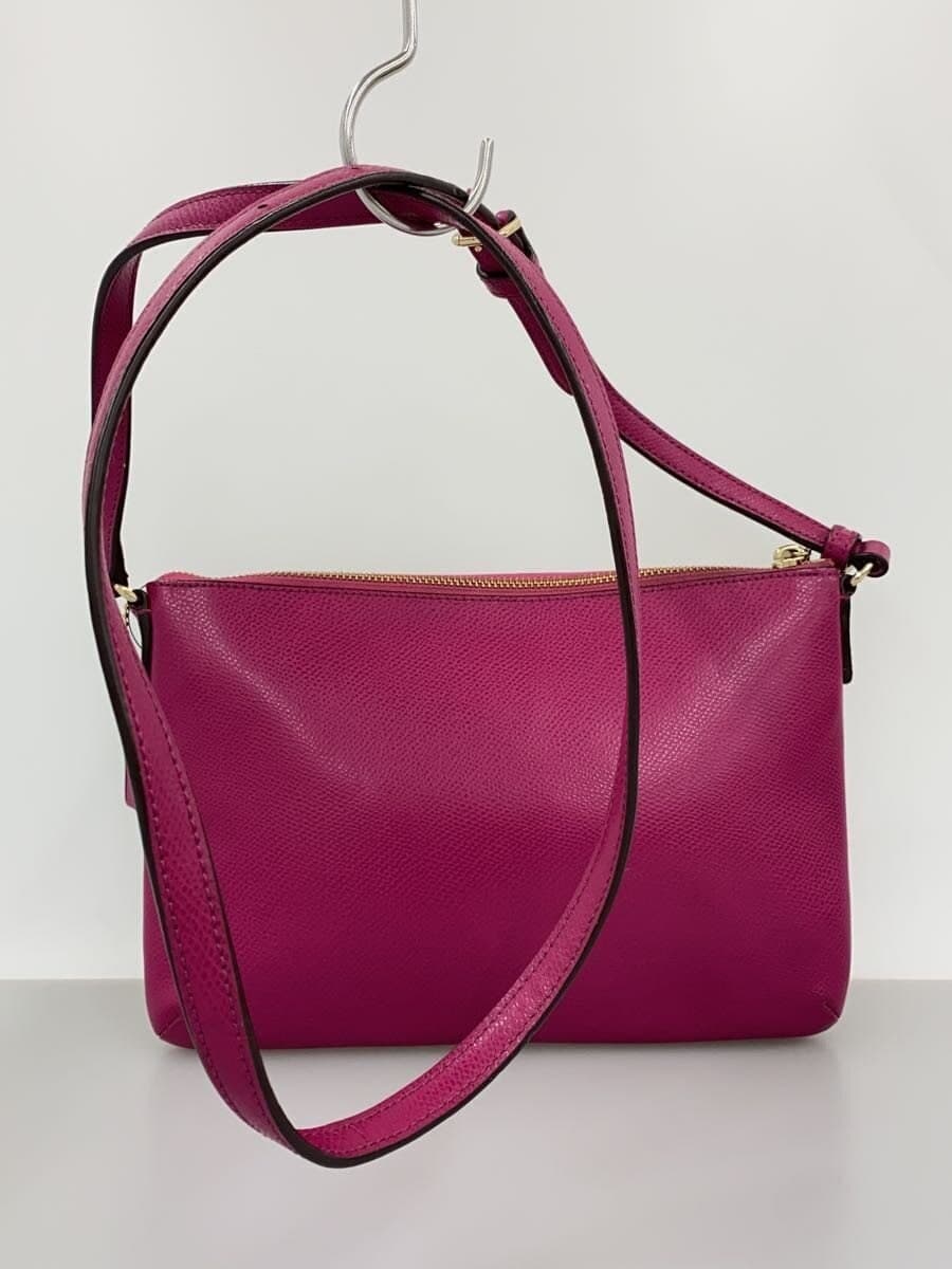 COACH shoulder bag leather PNK solid color 3