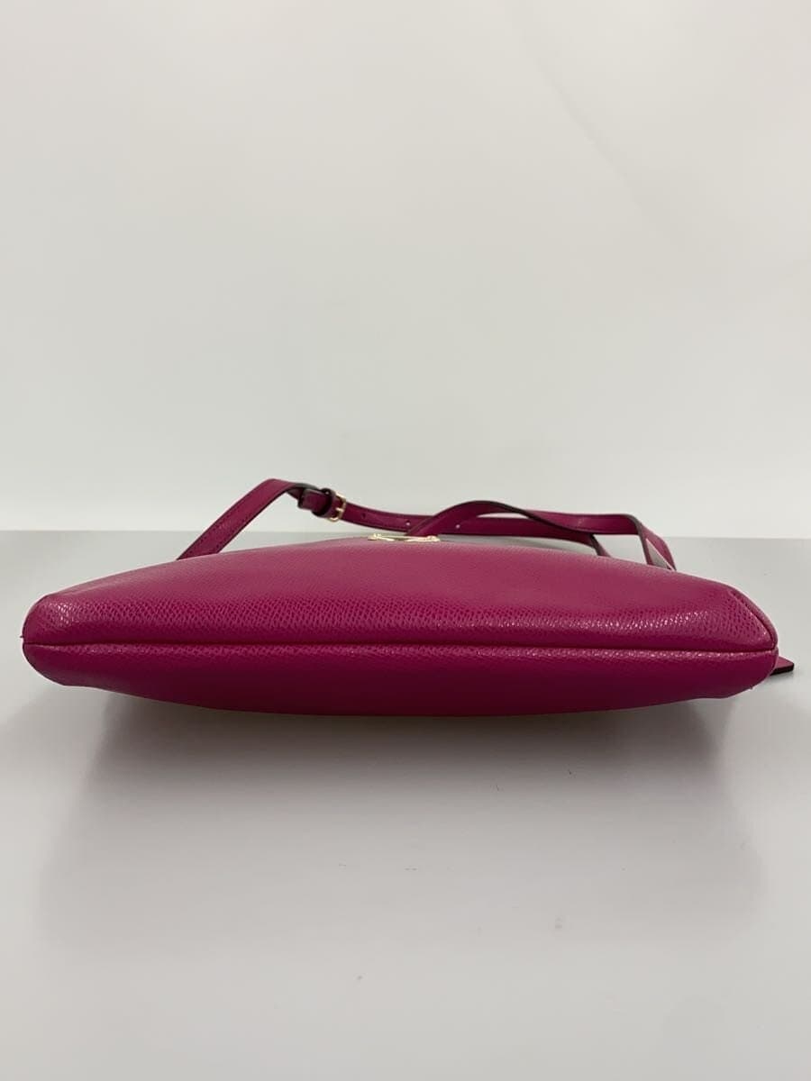 COACH shoulder bag leather PNK solid color 4