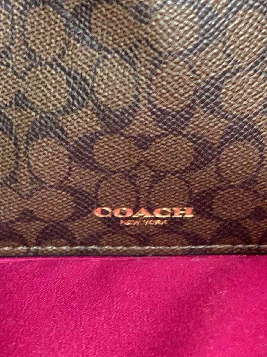 COACH shoulder bag leather PNK solid color 5