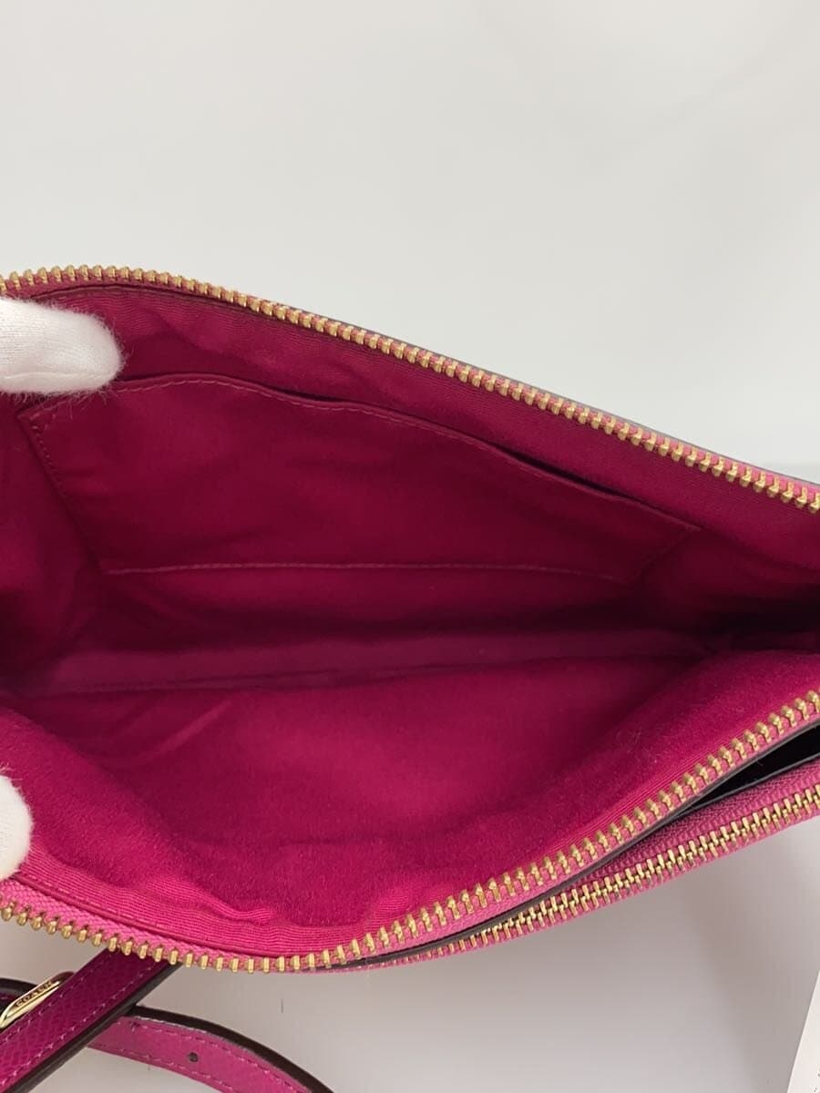 COACH shoulder bag leather PNK solid color 6