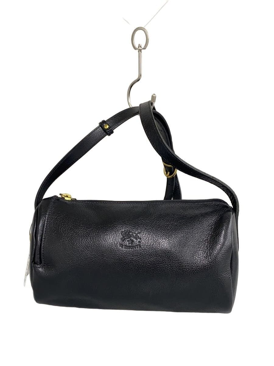 IL BISONTE Shoulder Bag Cowhide Black