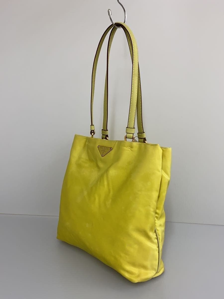 PRADA Shoulder Bag Nylon YLW Solid Color 2