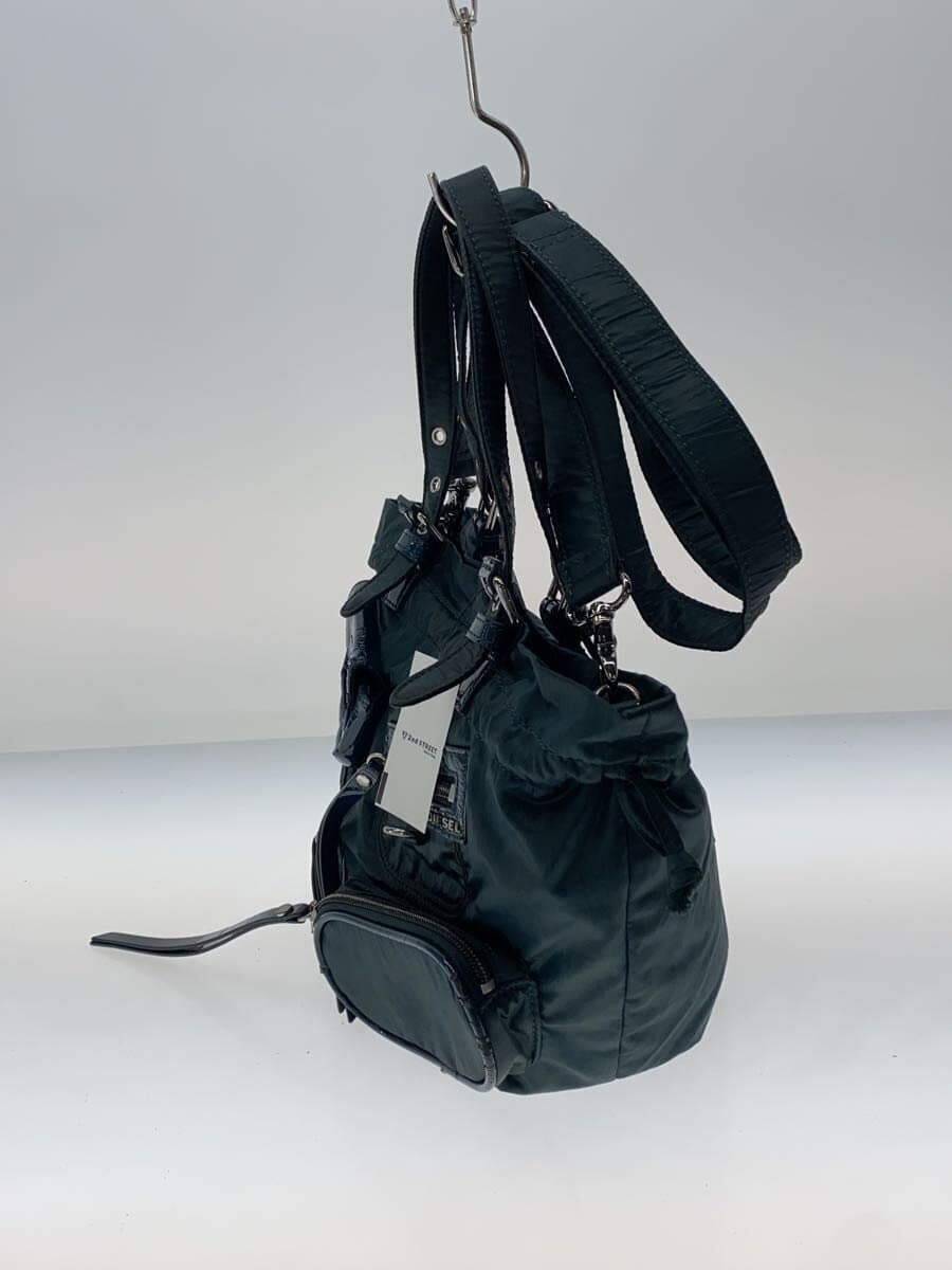 DIESEL Patent Leather Deteriorated Shoulder Bag Nylon GRN 2