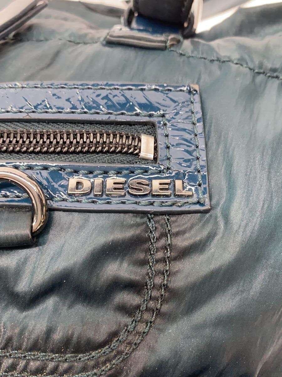 DIESEL Patent Leather Deteriorated Shoulder Bag Nylon GRN 5