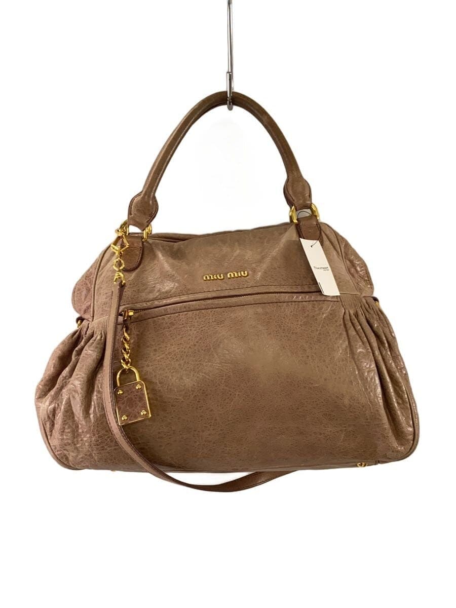 MIU MIU tote bag leather BEG