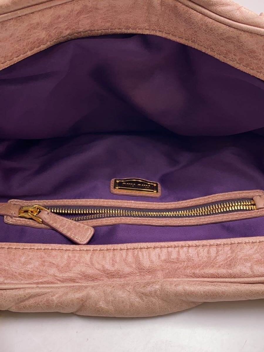 MIU MIU tote bag leather BEG 5