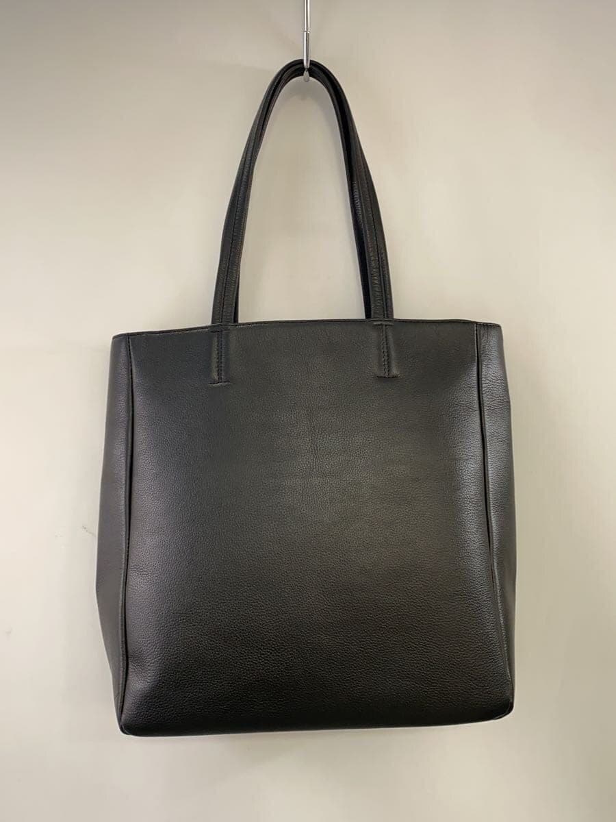 SHIPS tote bag cowhide BLK plain 2
