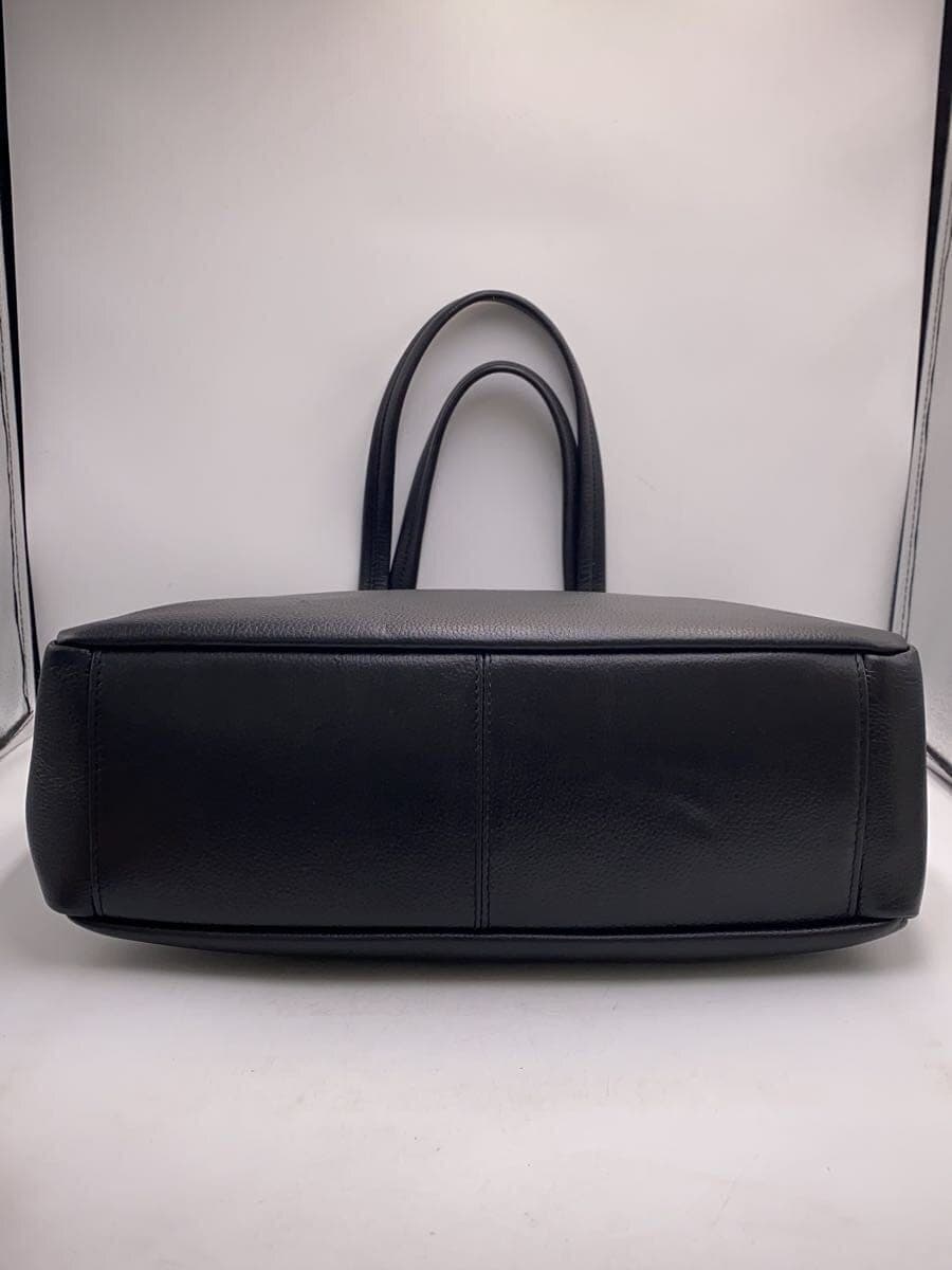 SHIPS tote bag cowhide BLK plain 3