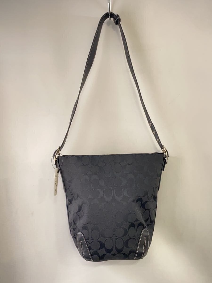 COACH Shoulder Bag Canvas Black Monogram 2