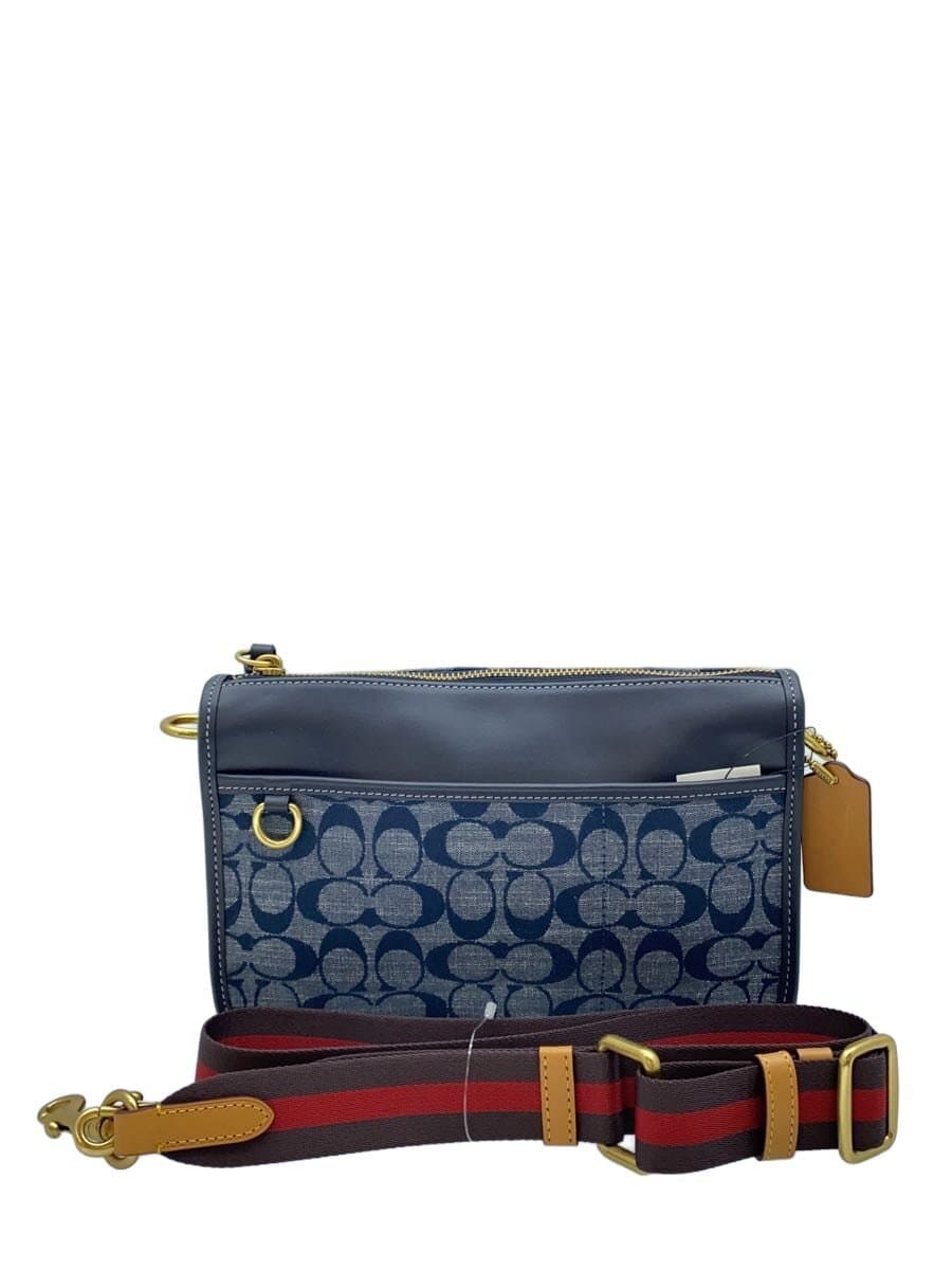 COACH Shoulder Bag Canvas BLU C4162