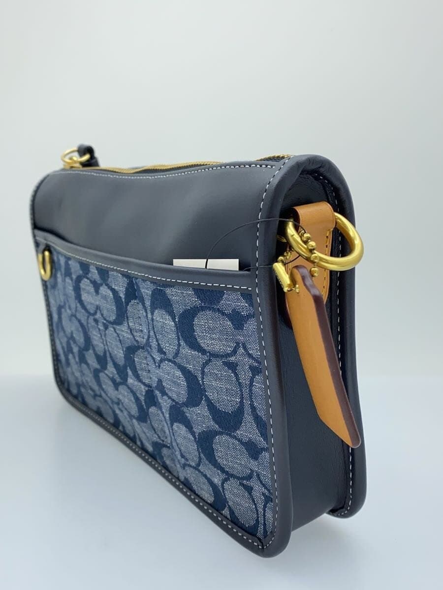 COACH Shoulder Bag Canvas BLU C4162 2