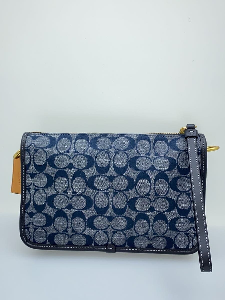 COACH Shoulder Bag Canvas BLU C4162 3