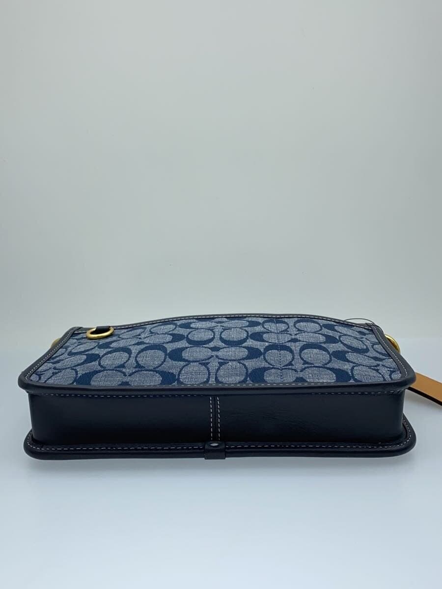 COACH Shoulder Bag Canvas BLU C4162 4