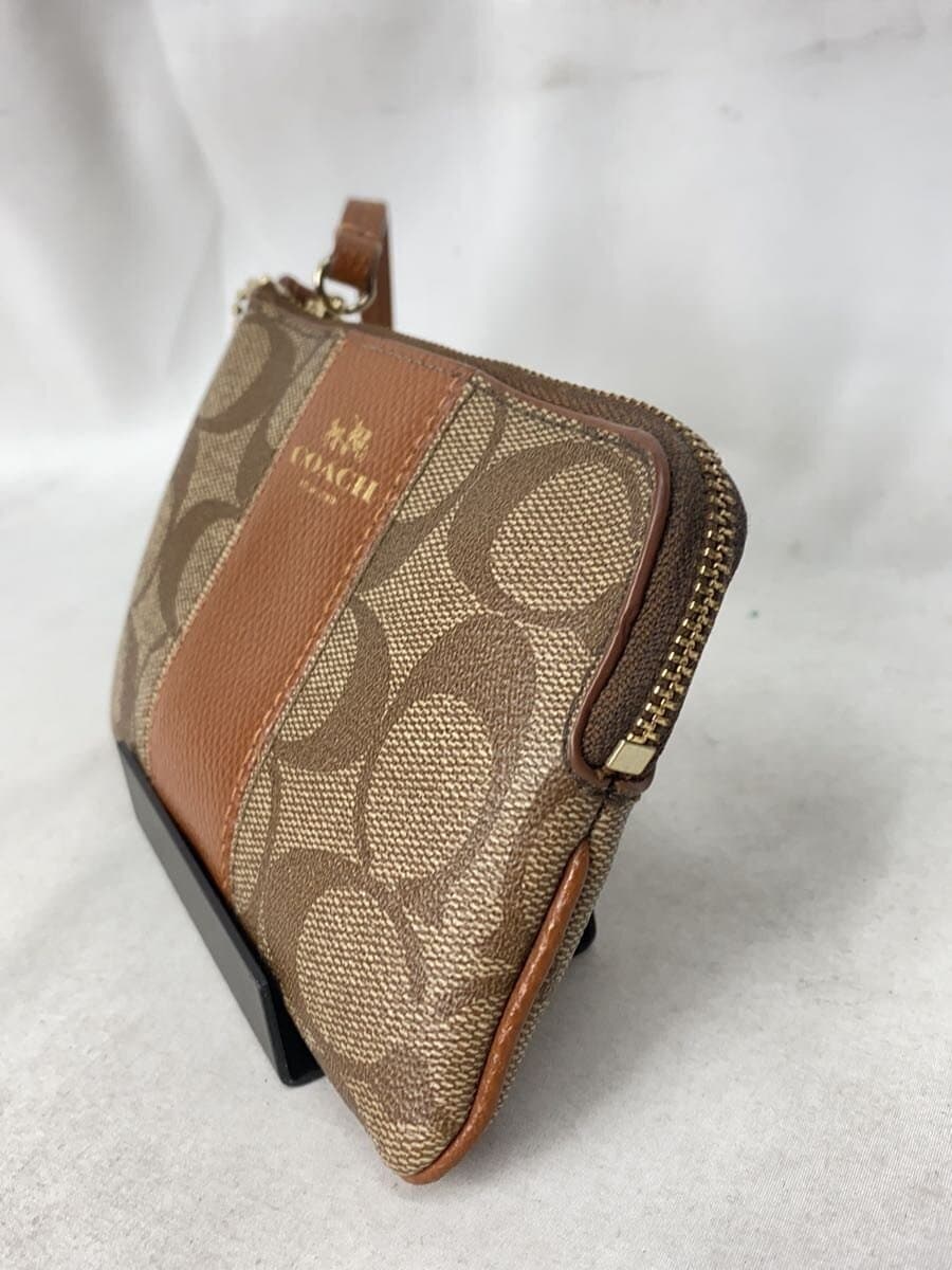 COACH Corner Zip Wristlet _Signature_Beige PVC BEG All Over Pattern 2