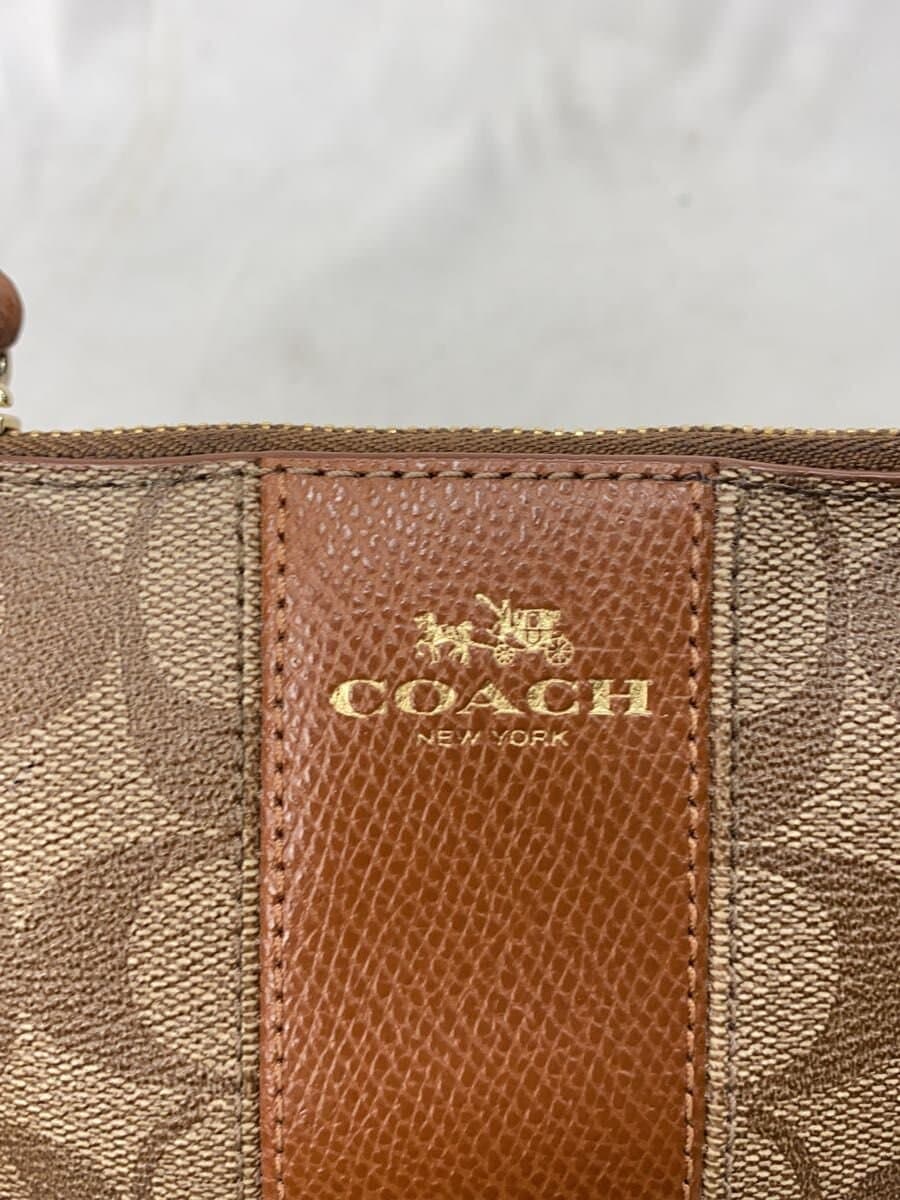 COACH Corner Zip Wristlet _Signature_Beige PVC BEG All Over Pattern 5