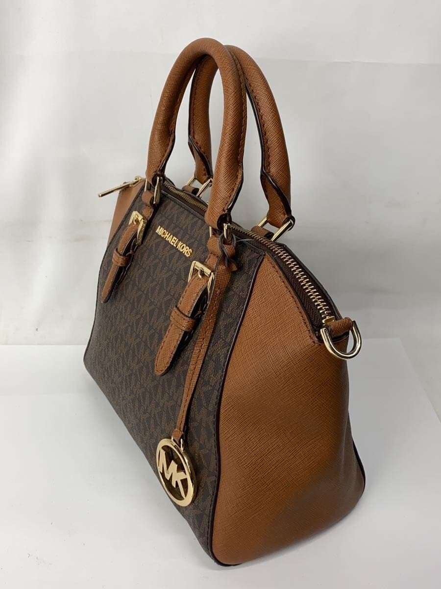 MICHAEL KORS Handbag PVC BRW All Over Pattern 35s9gc6m6b 2