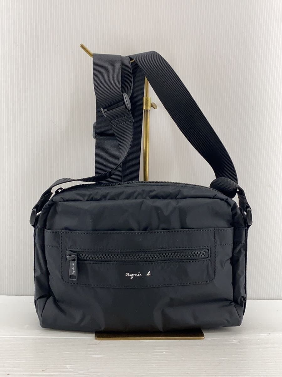 agnes b. Shoulder Bag Nylon BLK Solid
