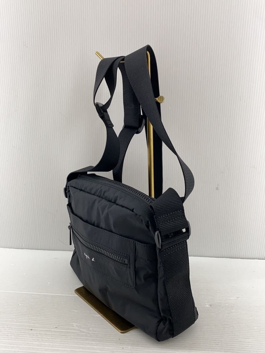 agnes b. Shoulder Bag Nylon BLK Solid 2
