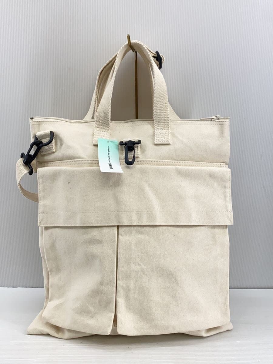 COMME des GARCONS SHIRT Helmet Bag Shoulder Bag Canvas CRM Solid 2-Way Tote Bag