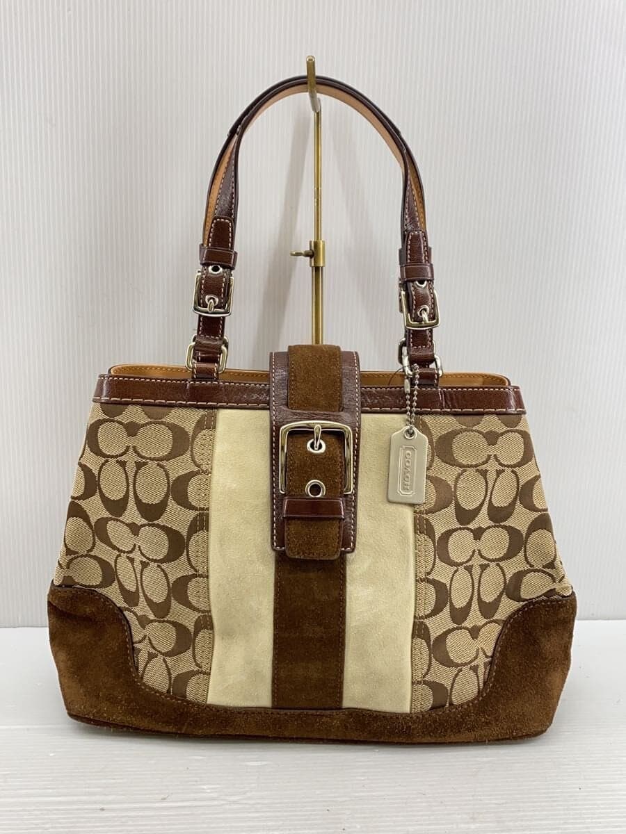 COACH Signature Pattern Handbag BRW All Over Pattern 7054