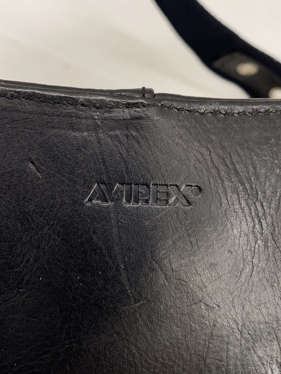 AVIREX Waist Bag Leather BLK 5