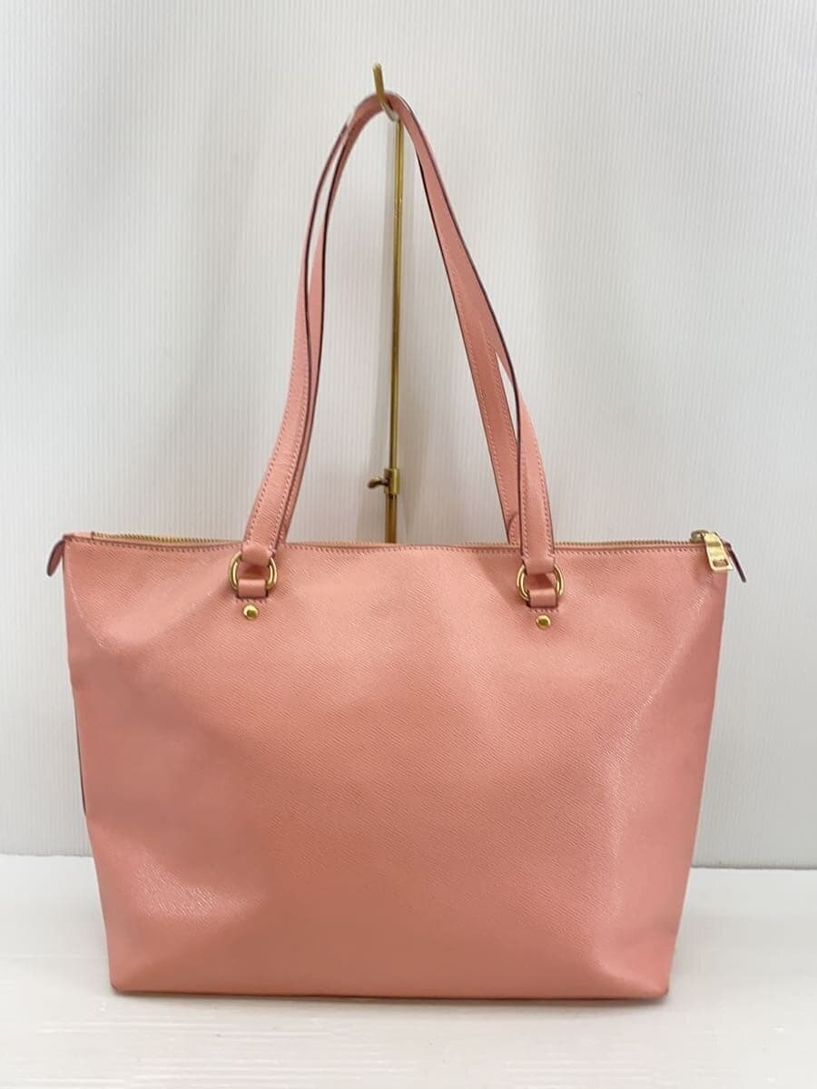 COACH tote bag leather PNK plain F79608 3