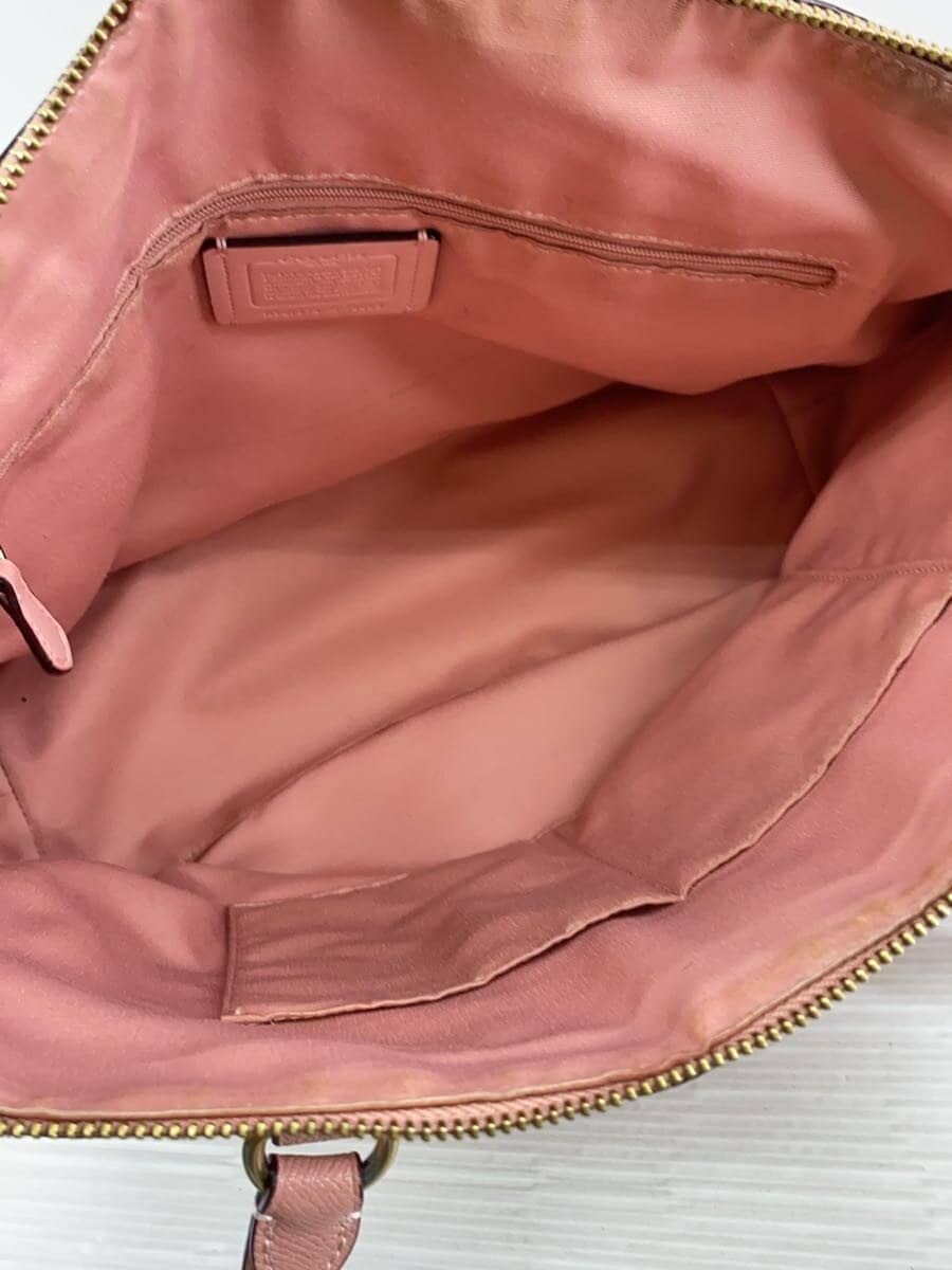 COACH tote bag leather PNK plain F79608 7