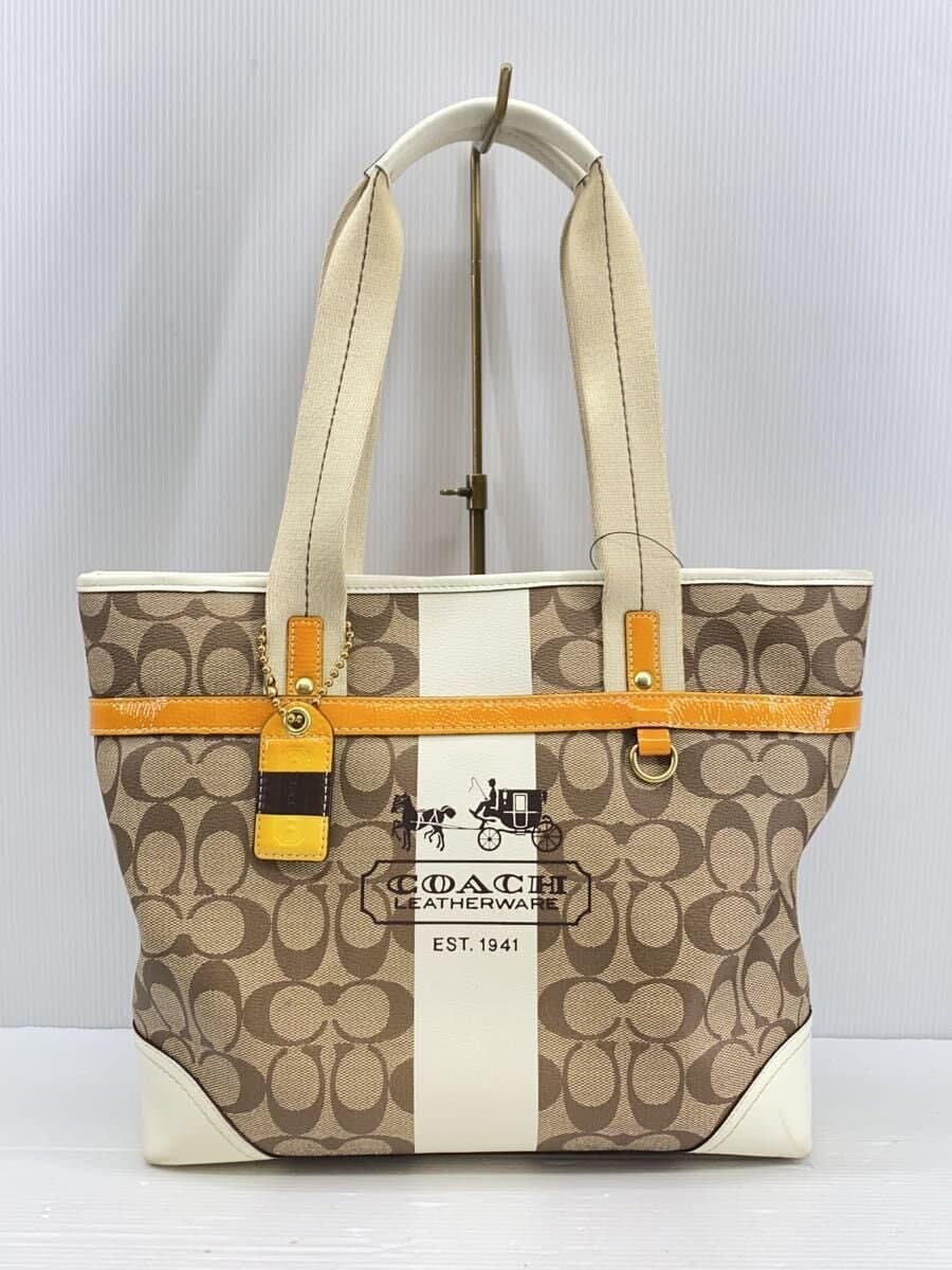 COACH tote bag PVC BEG all-over pattern