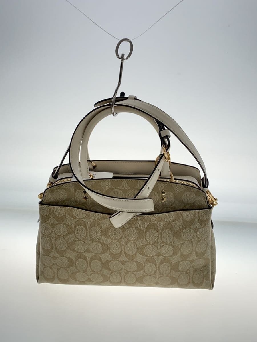 COACH Tote Bag Leather BEG All Over Pattern 91495 3