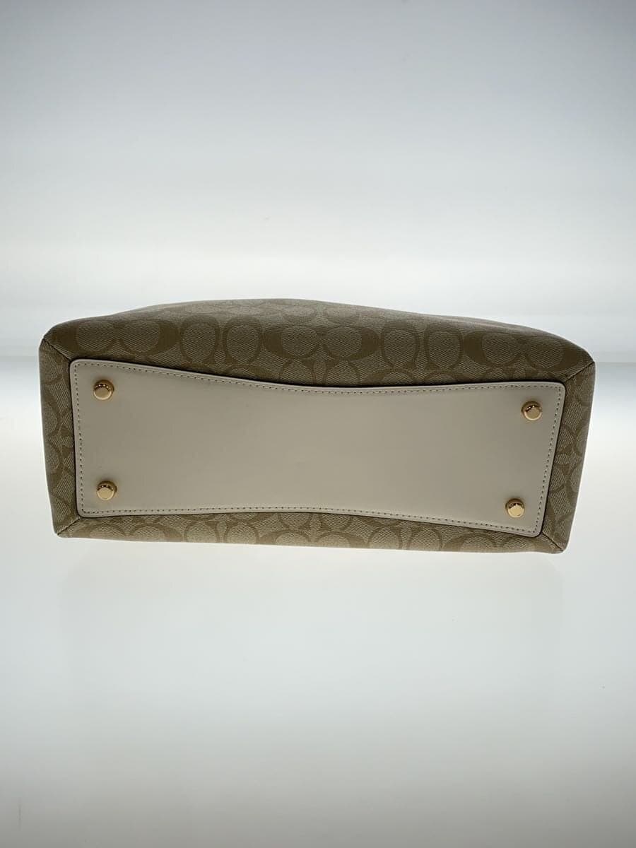 COACH Tote Bag Leather BEG All Over Pattern 91495 4