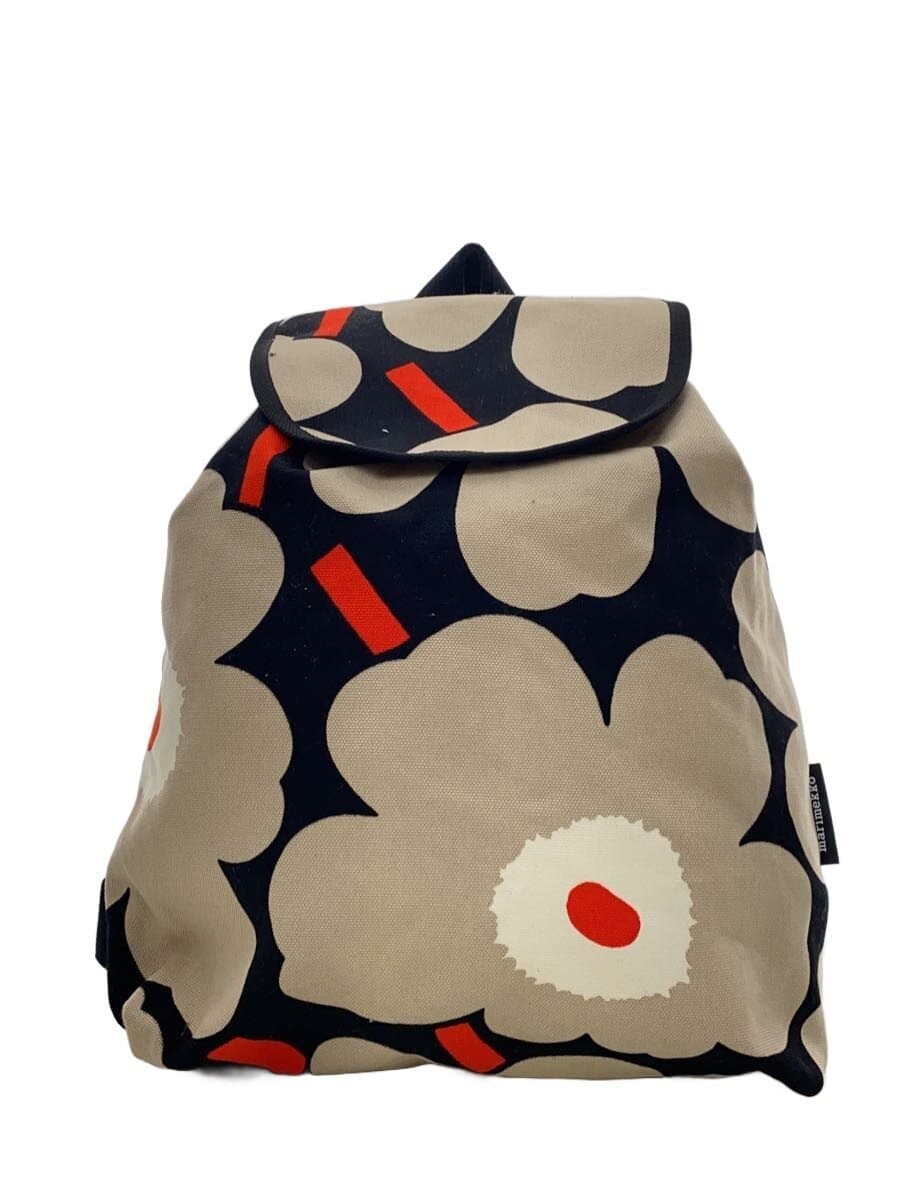 Marimekko backpack canvas BEG flower pattern