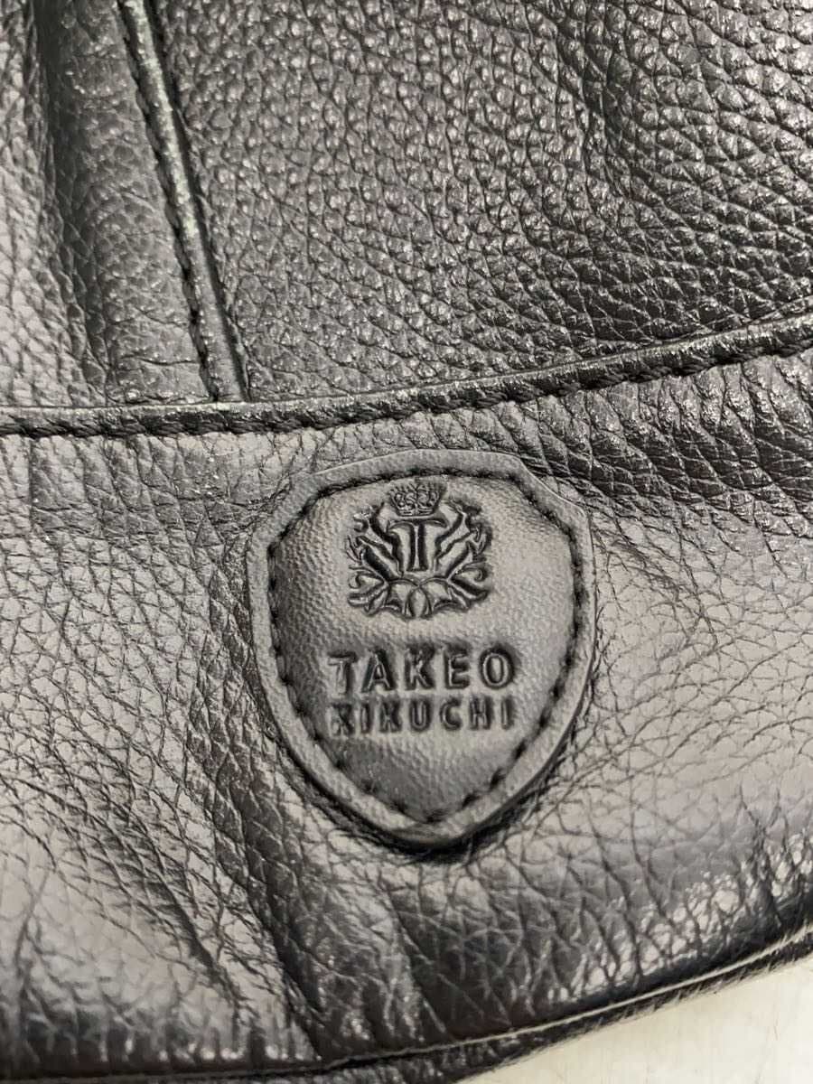 TAKEO KIKUCHI Shoulder Bag Leather BLK Solid 5