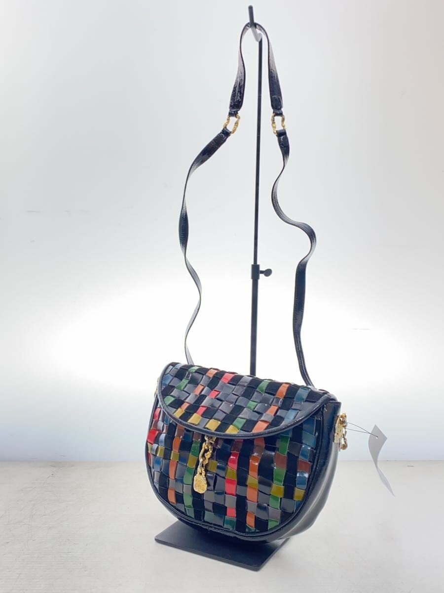 PIERO GUIDI Braided Shoulder Bag Leather Multicolor 2