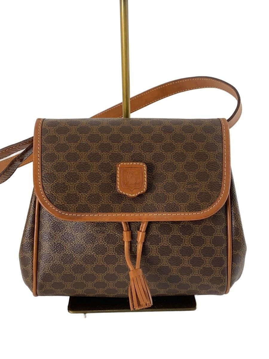 CELINE shoulder bag leather BRW all-over pattern