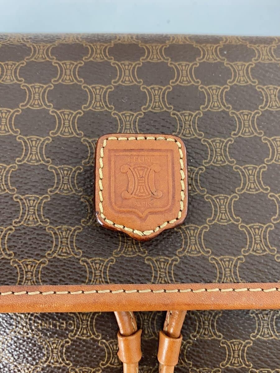 CELINE shoulder bag leather BRW all-over pattern 5