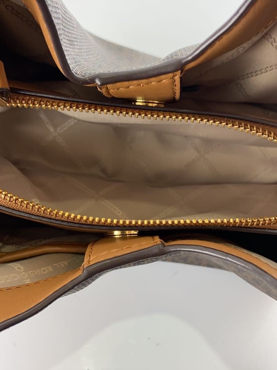 MICHAEL KORS Corner Scratches and Fraying Handbag -- BRW All-over Pattern 6