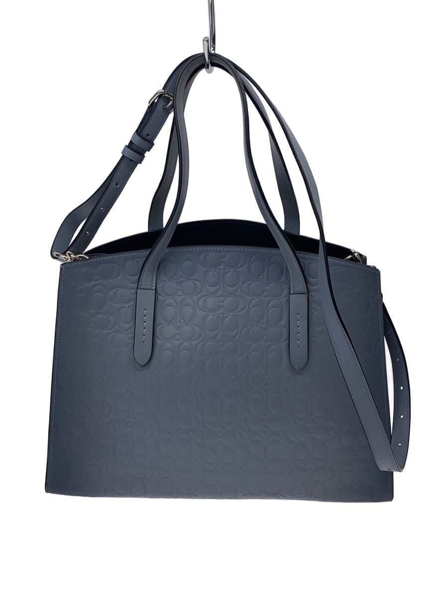 COACH2-Way Tote Bag Charlie Carryall Leather Blue All Over Pattern 51728