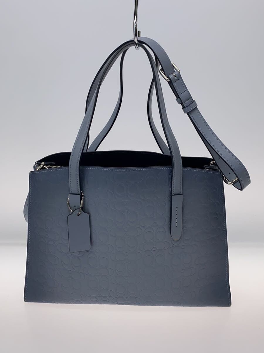 COACH2-Way Tote Bag Charlie Carryall Leather Blue All Over Pattern 51728 3