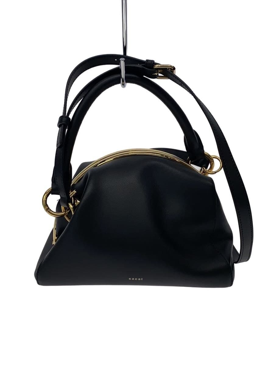 sacai SMALL PURSKET BAG Handbag Leather Black Shoulder Strap