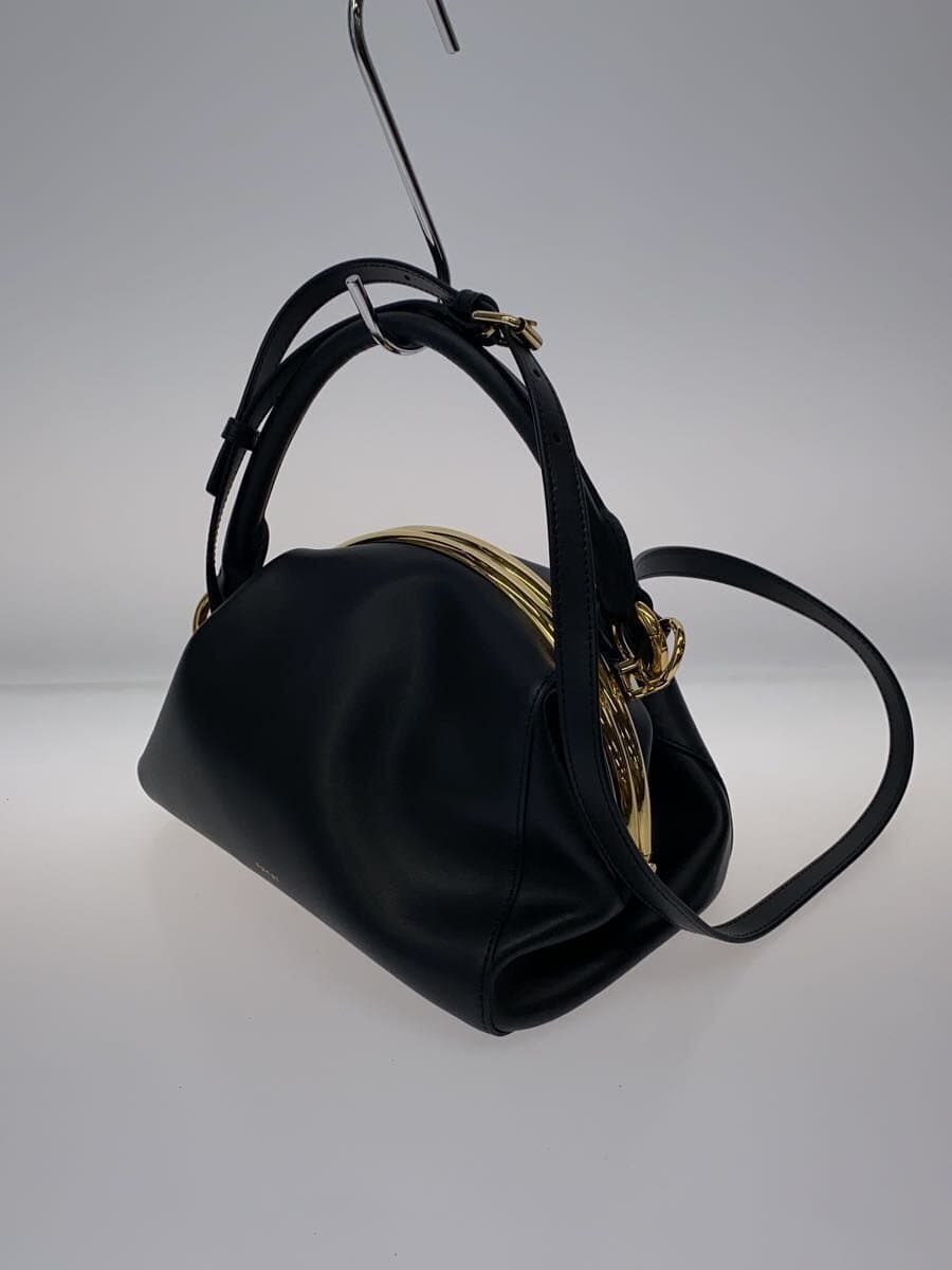 sacai SMALL PURSKET BAG Handbag Leather Black Shoulder Strap 2