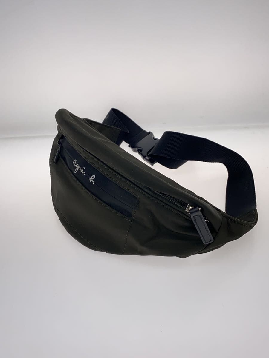agnes b. Logo Waist Pouch Waist Bag Nylon Khaki PAS07-03 2
