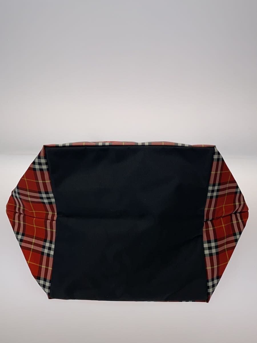 BURBERRY BLUE LABEL Tote Bag Nylon Red Check BT601-204 4