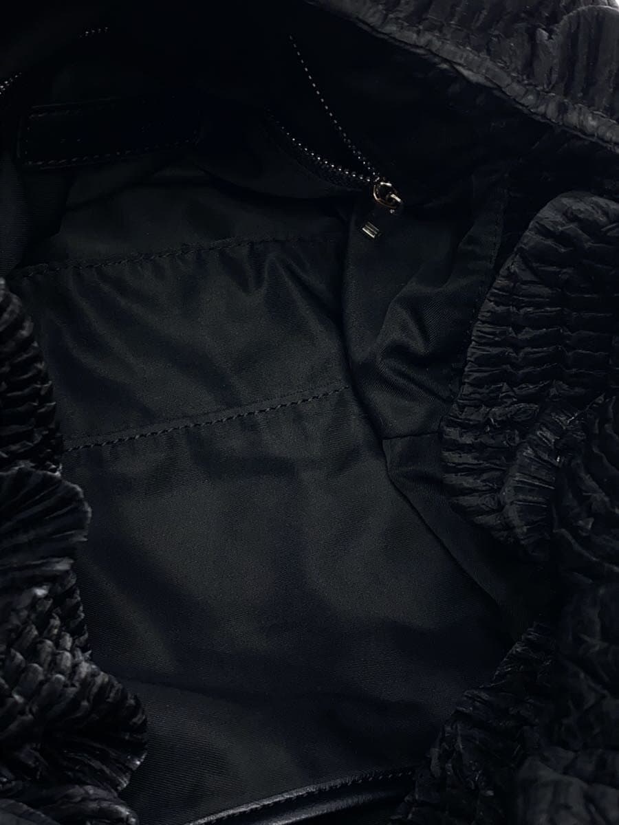 ADAM ET ROPE Texture Tuck Bag Tote Bag Black Solid 6