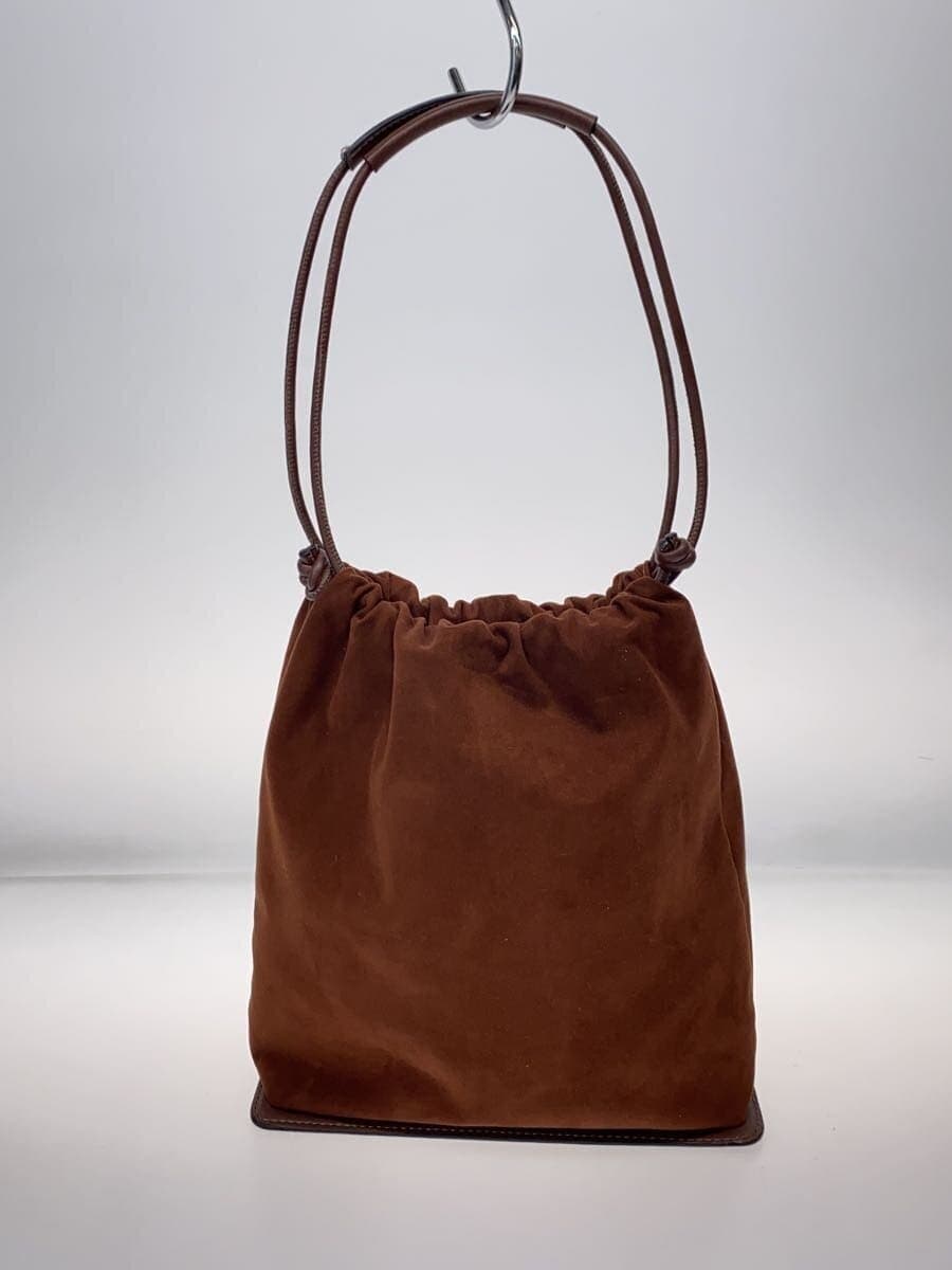 ADAM ET ROPE Artificial Leather Drawstring Bag Suede Brown 3