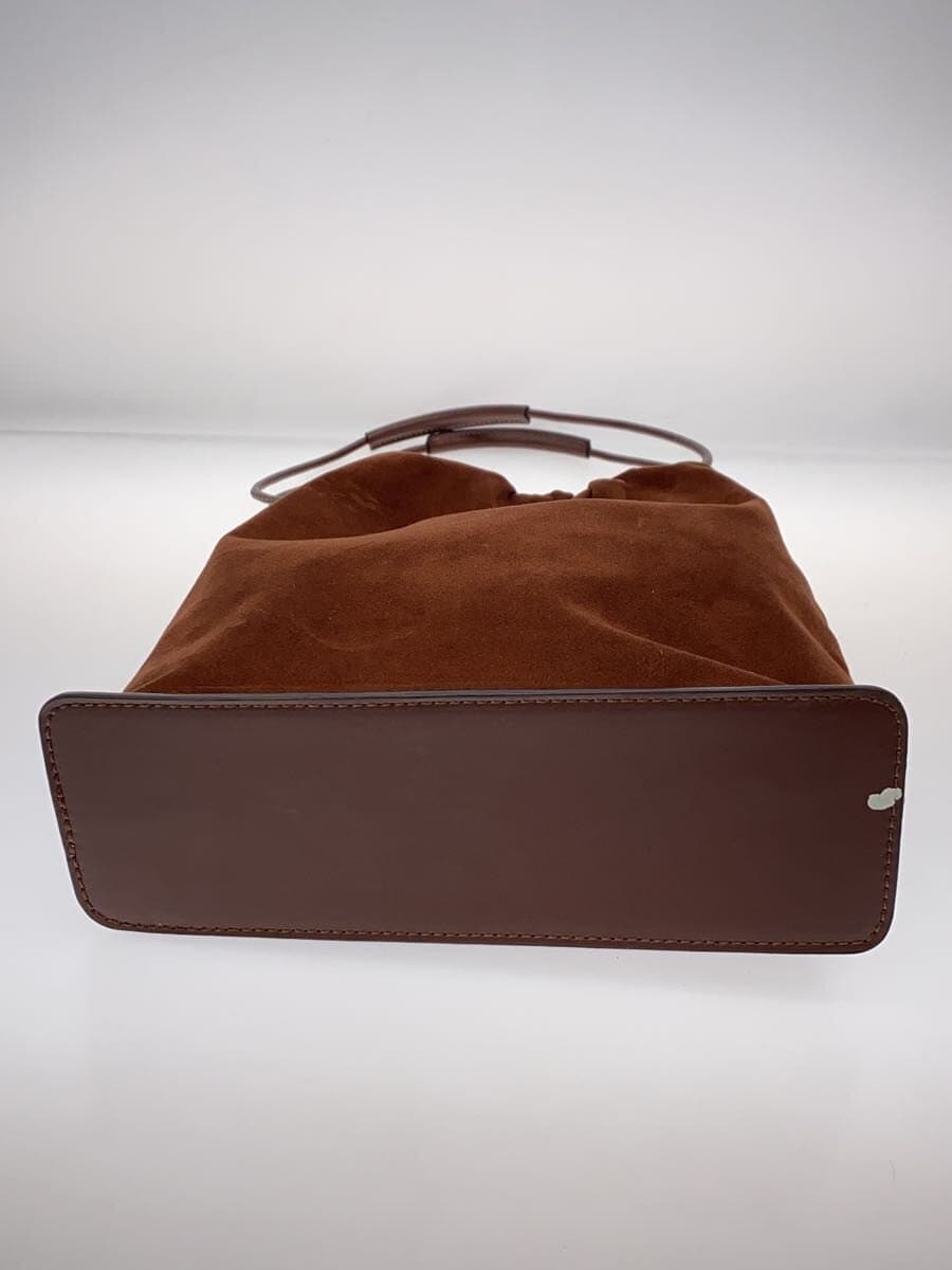 ADAM ET ROPE Artificial Leather Drawstring Bag Suede Brown 4