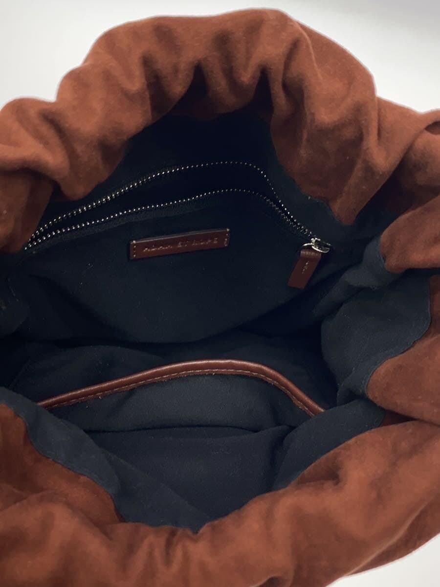 ADAM ET ROPE Artificial Leather Drawstring Bag Suede Brown 6