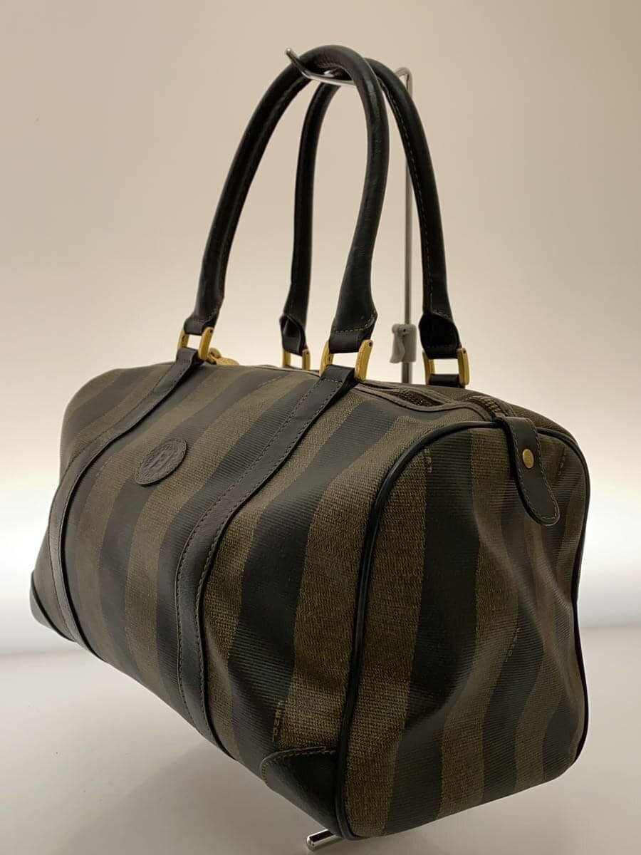 FENDI Scuff Pecan Mini Boston Bag Leather Brown 2